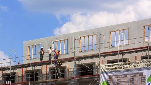 Bauarbeiter auf einer Baustelle