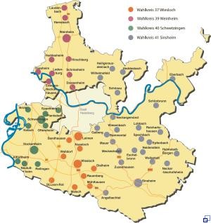 Karte der Wahlkreiseinteilung