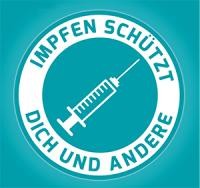 Grafik mit der Aufschrift "Impfen schützt dich und andere"