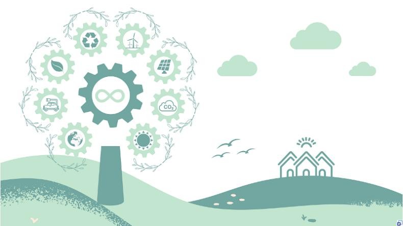 Bild: RosZie/pixabay Grafik mit Symbolen zur Kreislaufwirtschaft