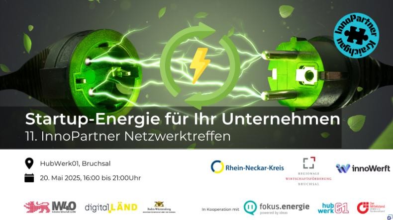 Bild: InnoPartner Kraichgau Eventbanner mit grüner Stromgrafik