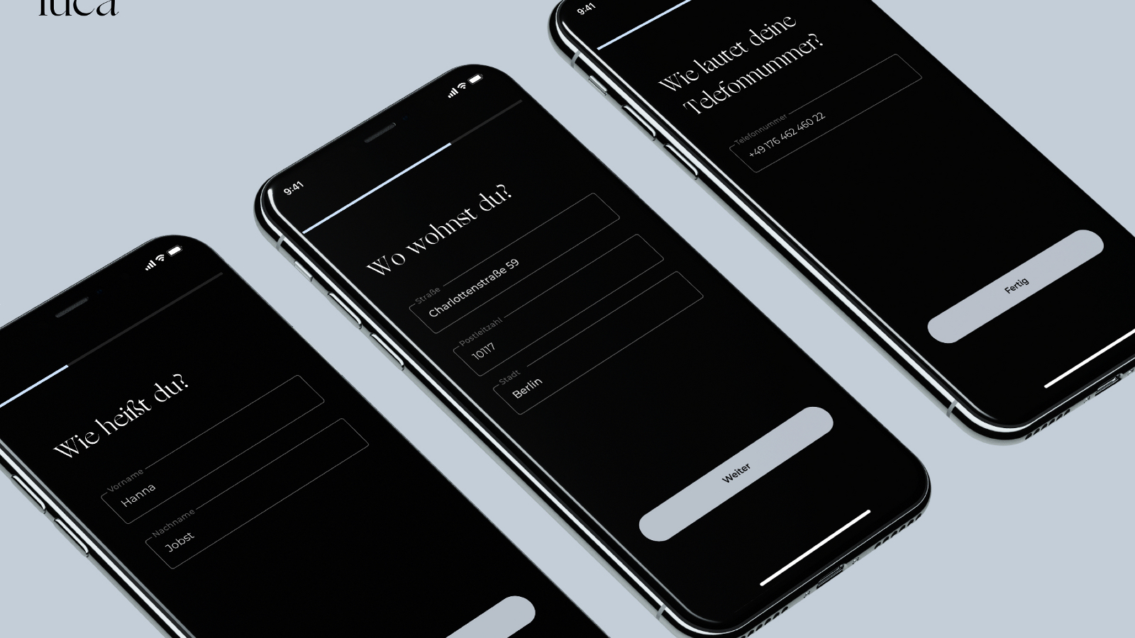 Luca-App auf drei Smartphones