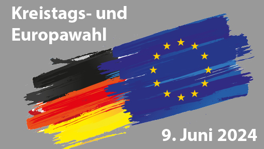 Gemalte Deutschland- und Europaflagge