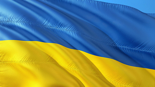 Gelb-Blaue Flagge der Ukraine