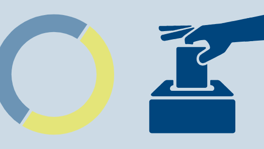 Grafik mit Kreislogo und Wahlurne