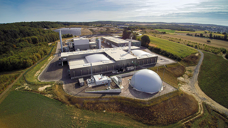 Luftbild des Biomasseheizkraftwerks