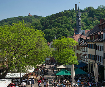 Markplatz in der Altstadt von Weinheim