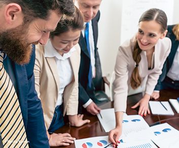 Foto einer Teambesprechung