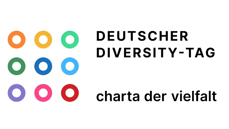 Symbolgrafik mit bunten Kreisen, die im Quadrat angeordnet sind.
