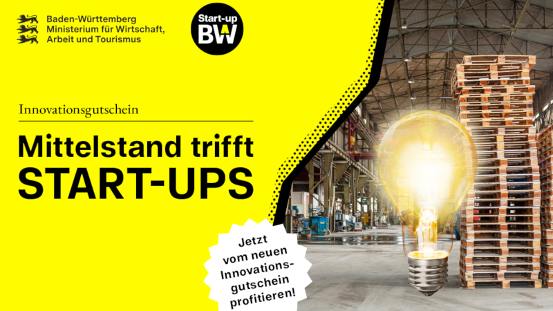 Werbegrafik für "Mittelstand trifft Start-ups"
